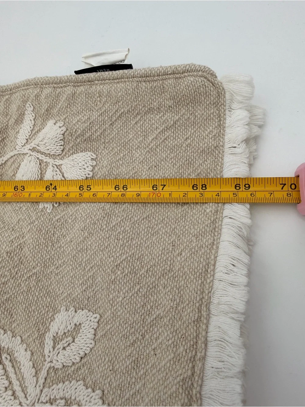 Beige Floral Table Runner 69” X 13.5”